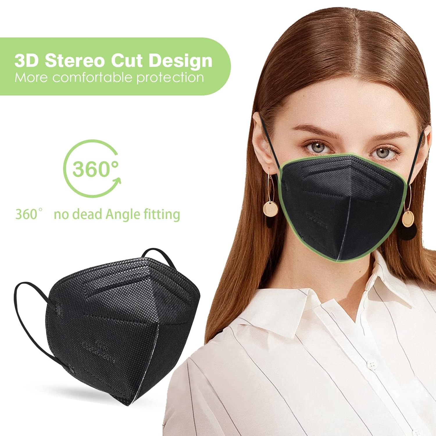 SOOQOO 50 mascarillas KN95 para Audlts (negro)