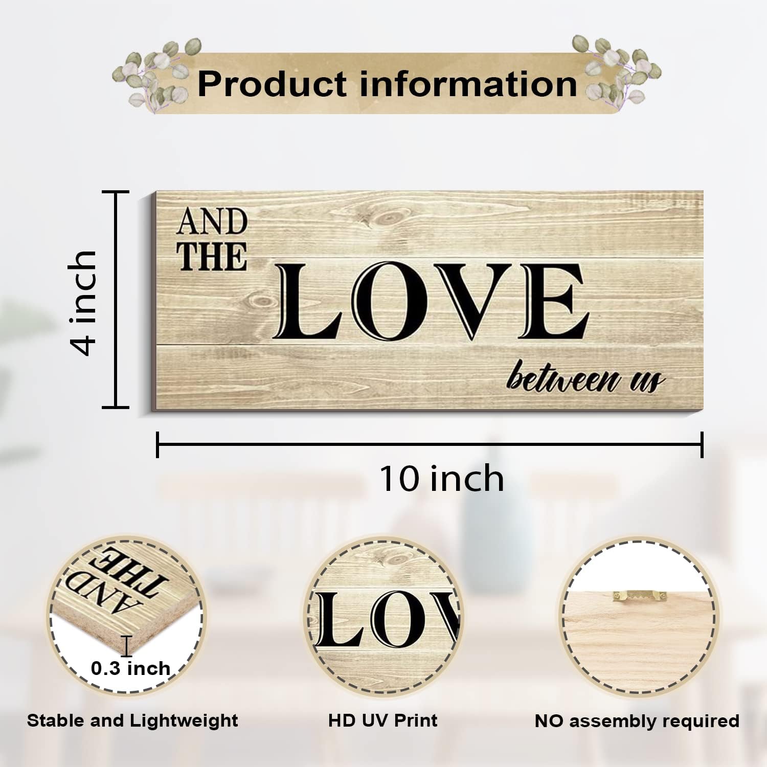 Creoate Letreros de cocina para decoración de pared, 4 piezas de madera con texto en inglés “Bless Food” para decoración de pared de cocina,