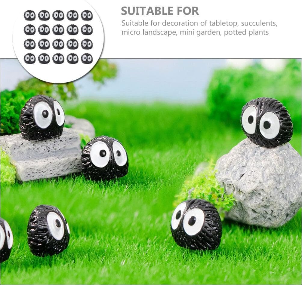 ABOOFAN 20 piezas de mini elfos de hadas accesorios de jardín de resina pequeñas estatuas de elfo negro pecera arena decoración de mesa de briquetas