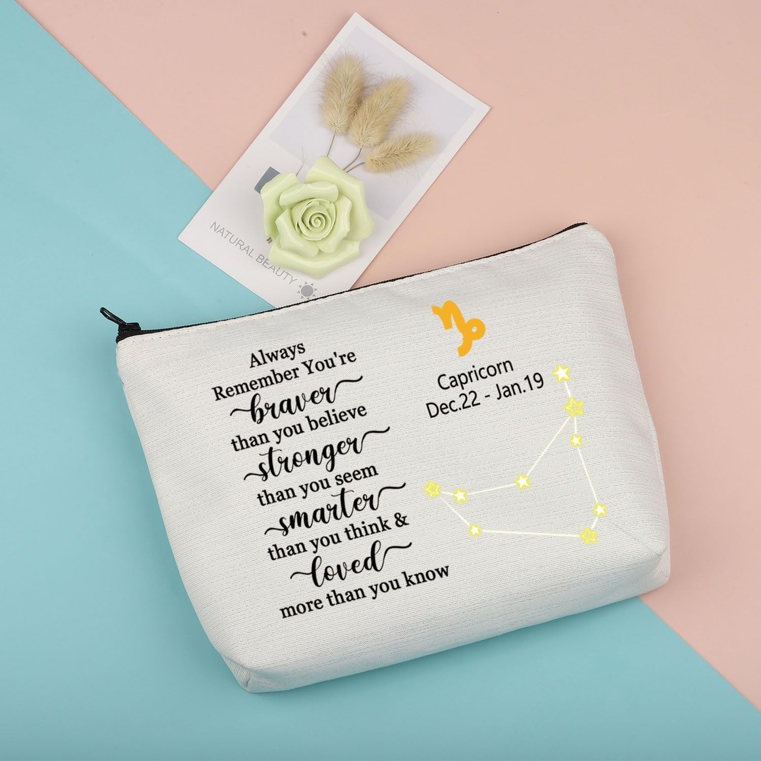 FUSTMW Regalos de astrología, bolsa de maquillaje de constelación, signo del zodíaco, regalos de cumpleaños, bolsa de cosméticos, regalos de