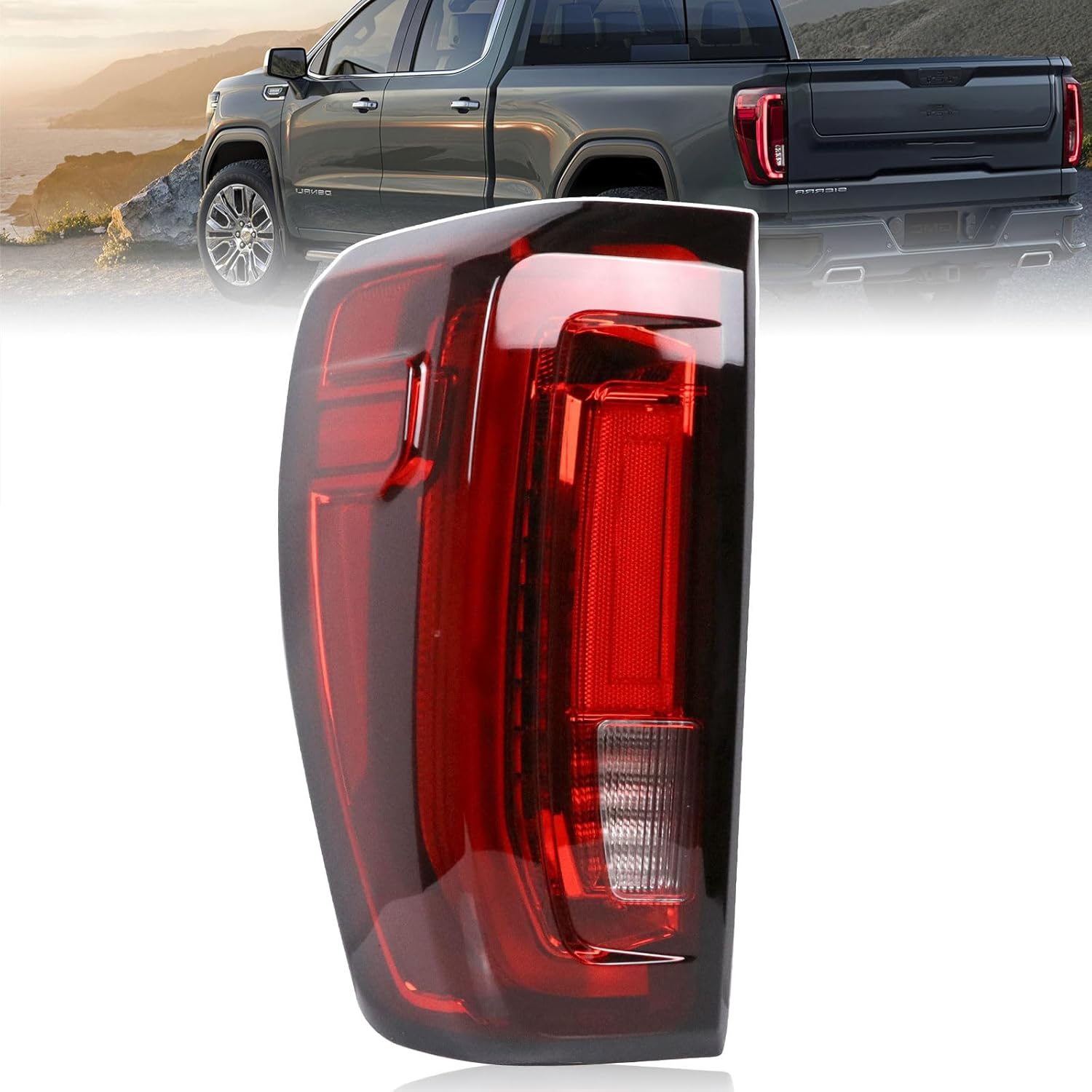 Luz trasera LED para el lado del conductor con lámparas distintivas, luces traseras izquierdas, luz de freno compatible con GMC Sierra 15002500