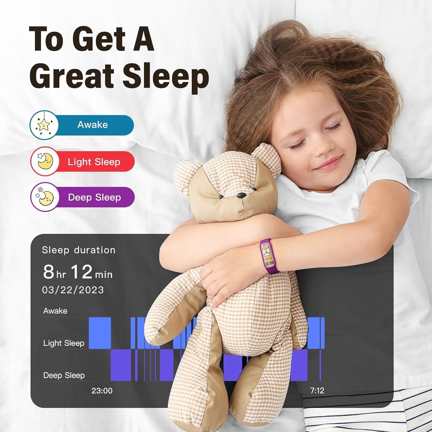 EURANS Rastreador de actividad física para niños, niñas y adolescentes, rastreador de actividad diario impermeable con monitor de frecuencia