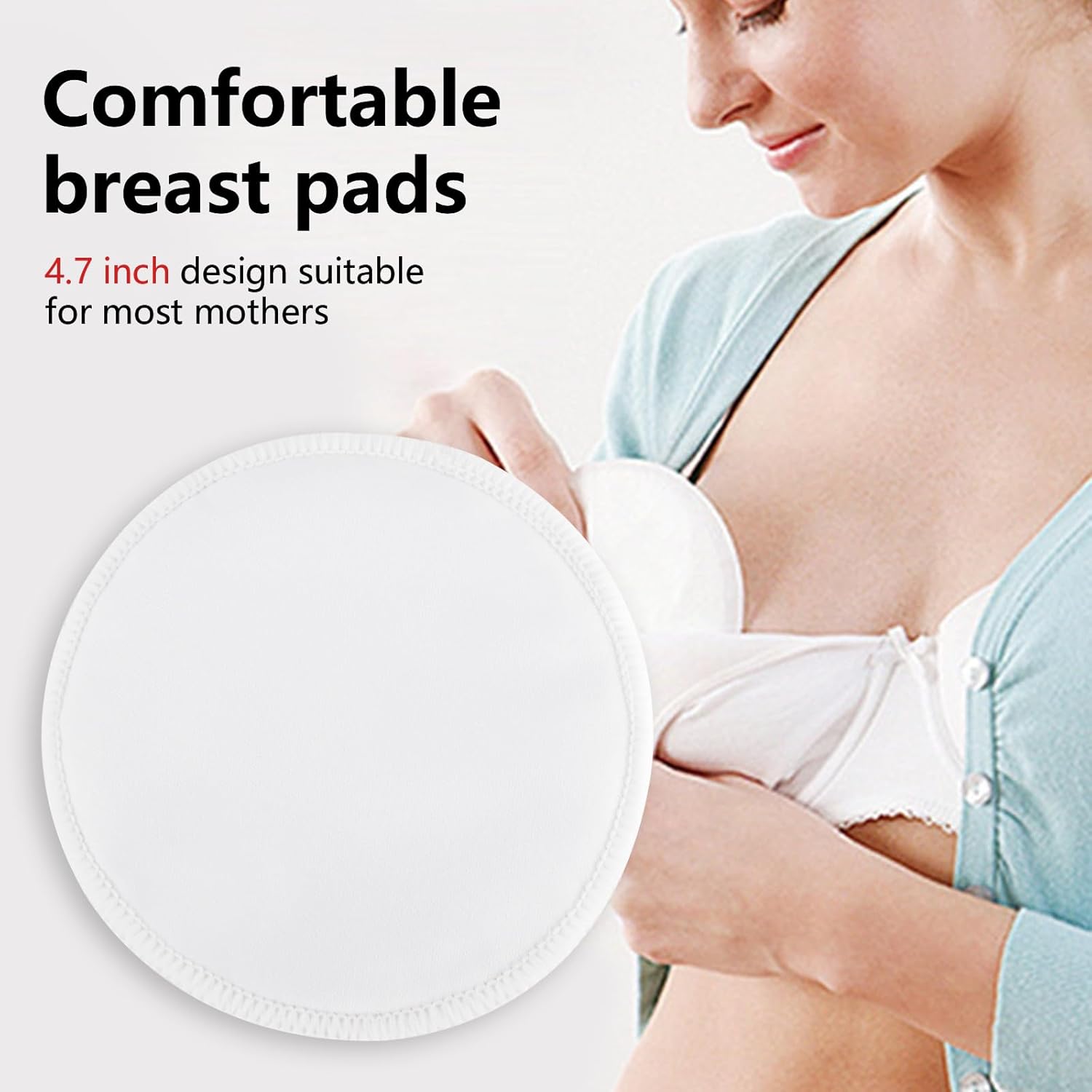 Almohadillas orgánicas para lactancia materna, paquete de 6 almohadillas posparto reutilizables y lavables para lactancia materna y maternidad, con