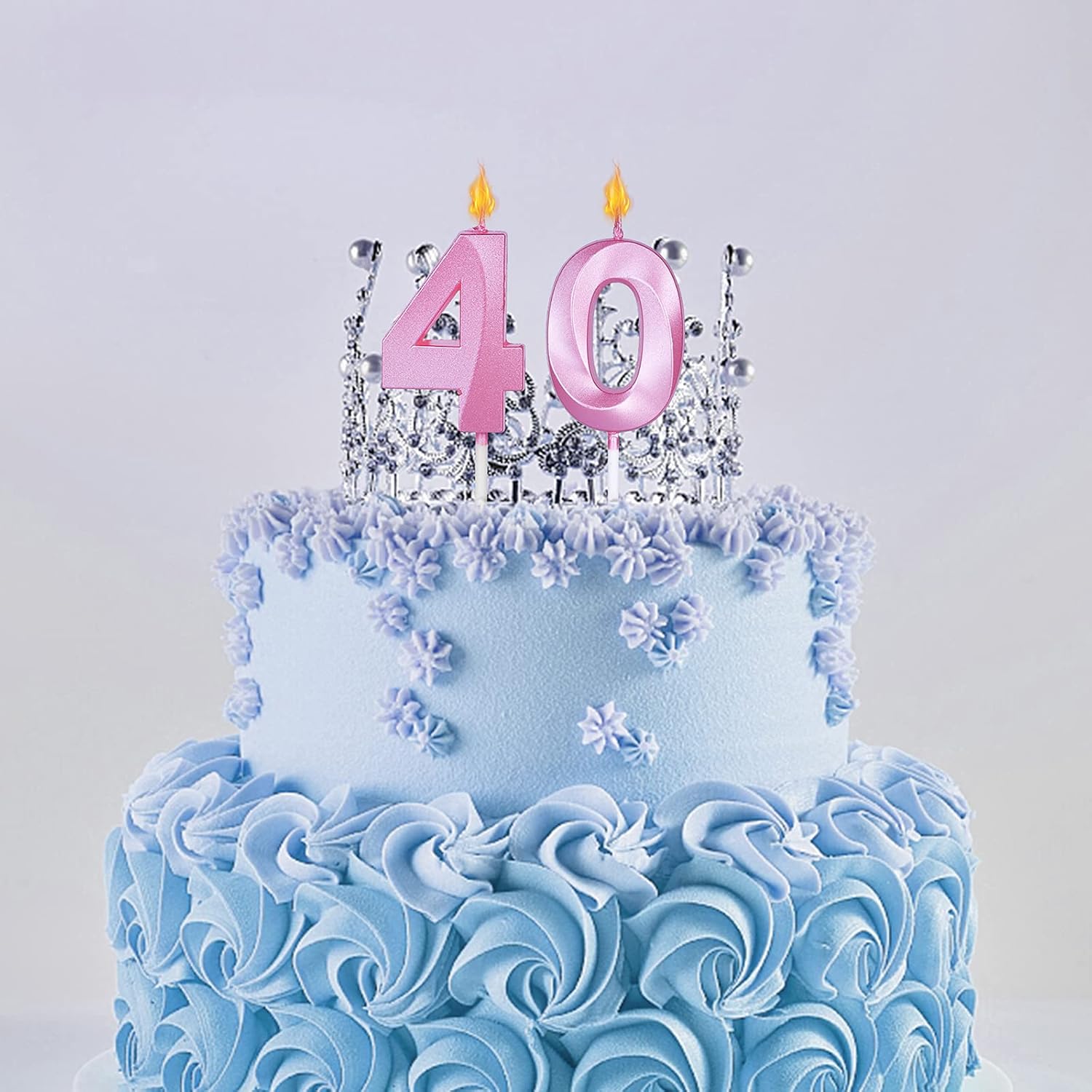 Velas rosadas de cumpleaños 24 y 42 para pasteles, número 24 y 42 para decoración de tartas para fiestas, aniversarios, bodas, celebraciones