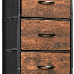 Somdot Cómoda alta para dormitorio, organizador de almacenamiento de 5 cajones, cómoda con contenedores de tela extraíbles para sala de estar, Somdot Cómoda alta para dormitorio, organizador de almacenamiento de 5 cajones, cómoda con contenedores de tela extraíbles para sala de estar,