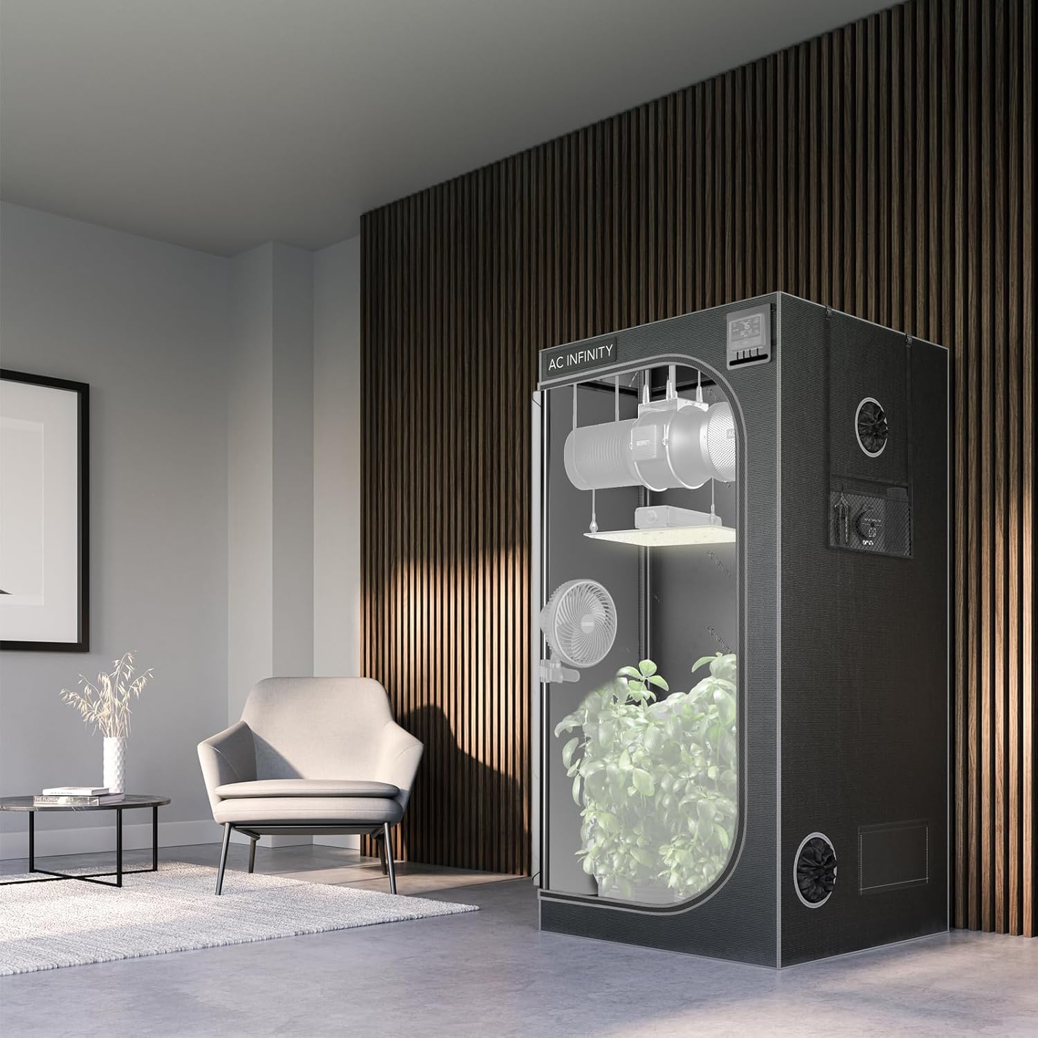 AC Infinity CLOUDLAB 422 Advance – Tienda de campaña de cultivo de 24 x 24 x 48 pulgadas, postes de 1 pulgada de grosor, lona Mylar de diamante