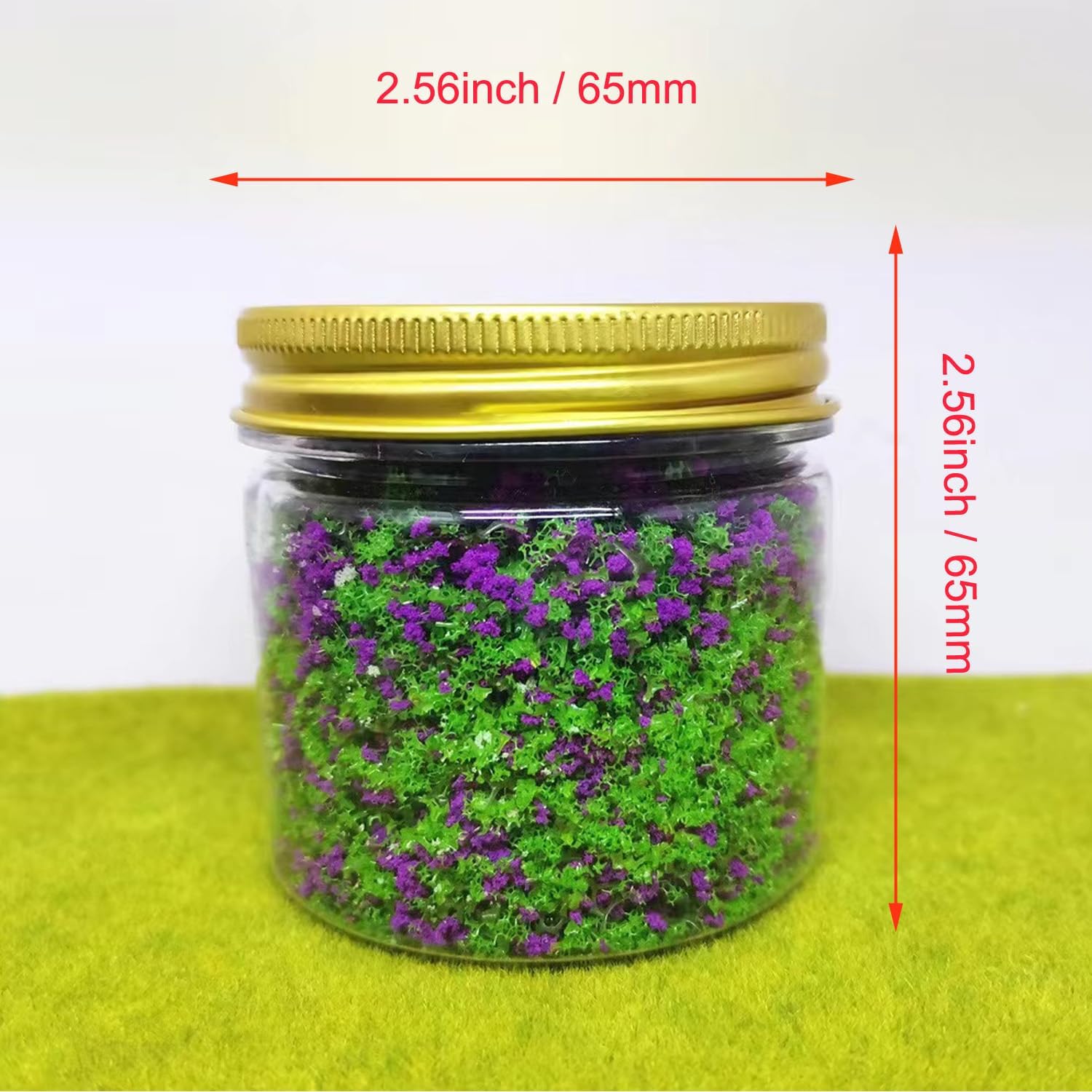 BYYING Paquete de 4 modelos de flores de cachemira en polvo verde de flores falsas, paisaje artístico, mesa de arena artificial de bricolaje,