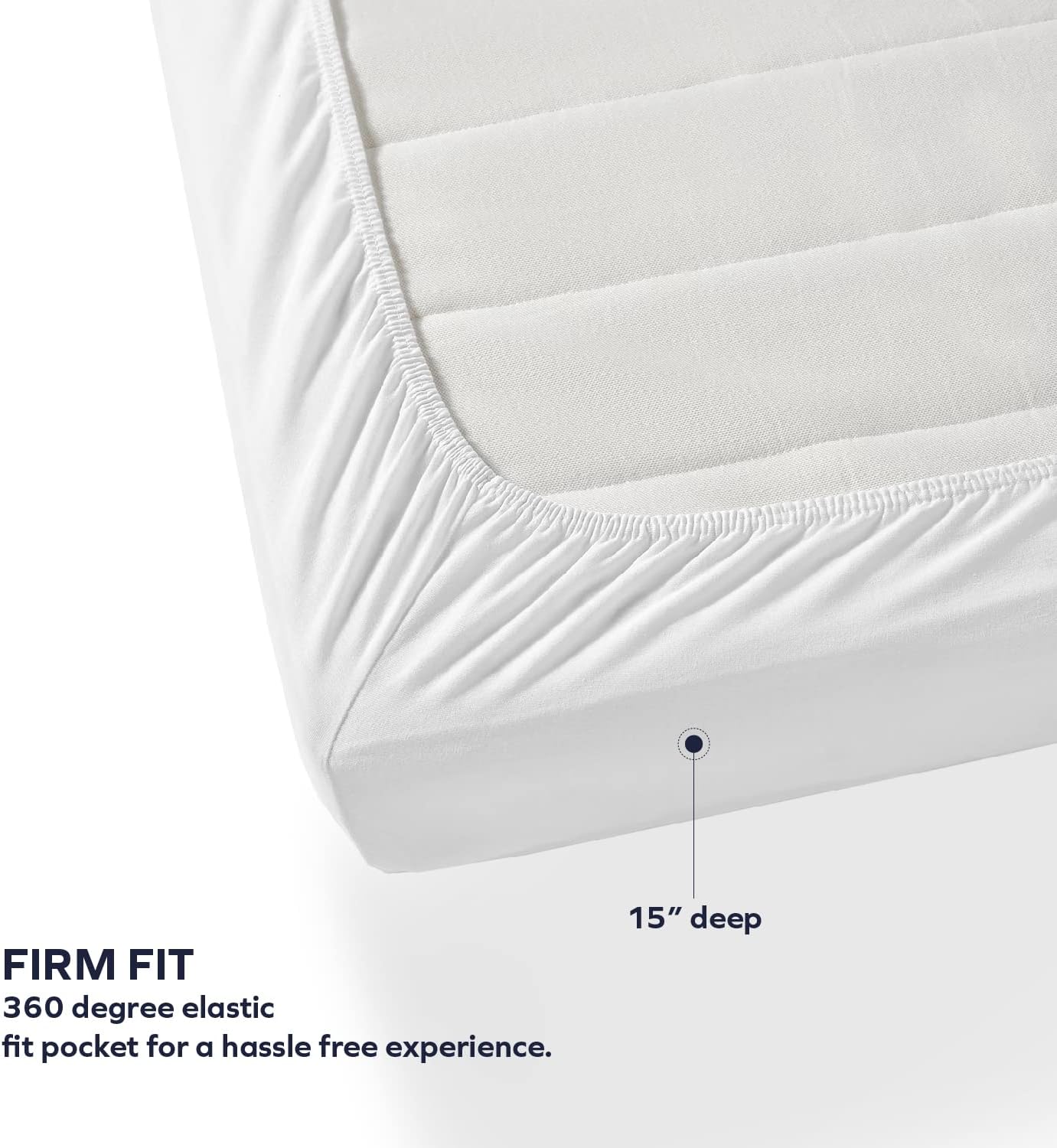 Boston Linen Co. Sábana bajera de microfibra de alta calidad de 1800 hilos, resistente al encogimiento y a la decoloración hasta 15 pulgadas, sábana
