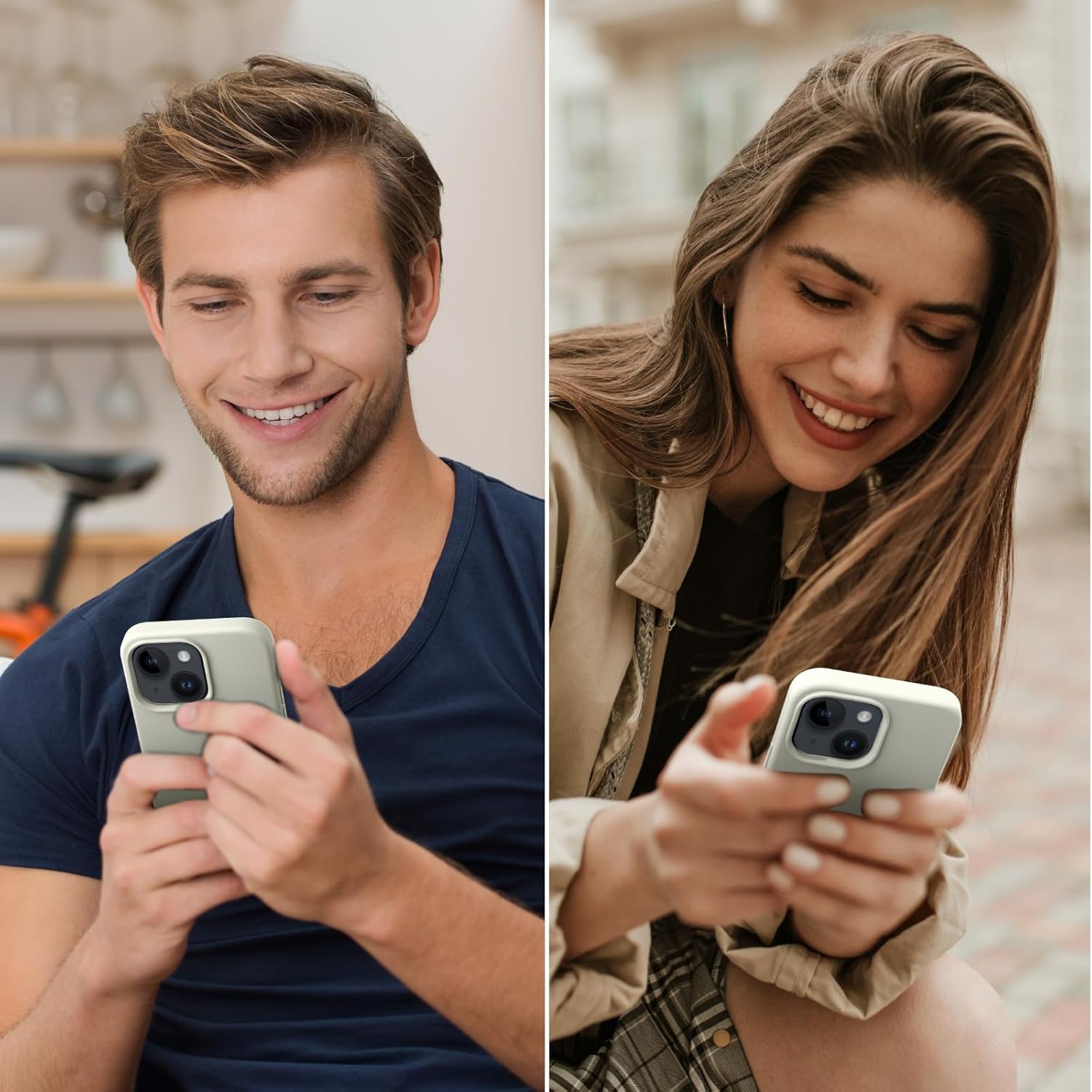 Cordking Funda diseñada para iPhone 15, funda protectora de silicona ultra delgada, a prueba de golpes con forro de microfibra suave antiarañazos,