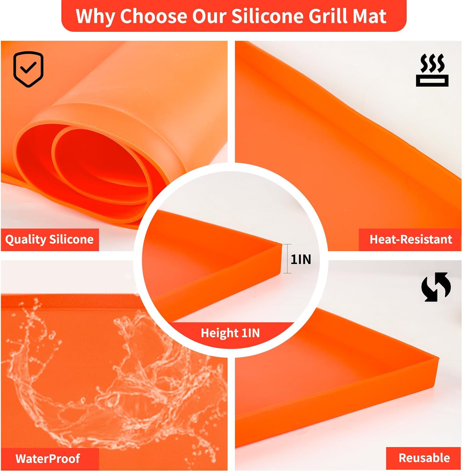 Blackstone Funda de silicona para parrilla, cubierta Blackstone, alfombrilla de silicona de alta calidad para parrilla Blackstone de 36 pulgadas,