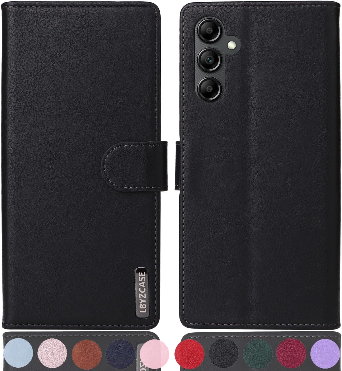 LBYZCASE Funda tipo cartera para Galaxy A54 5G con tarjetero de bloqueo RFID, cartera de cuero con función atril, magnética, a prueba de golpes,