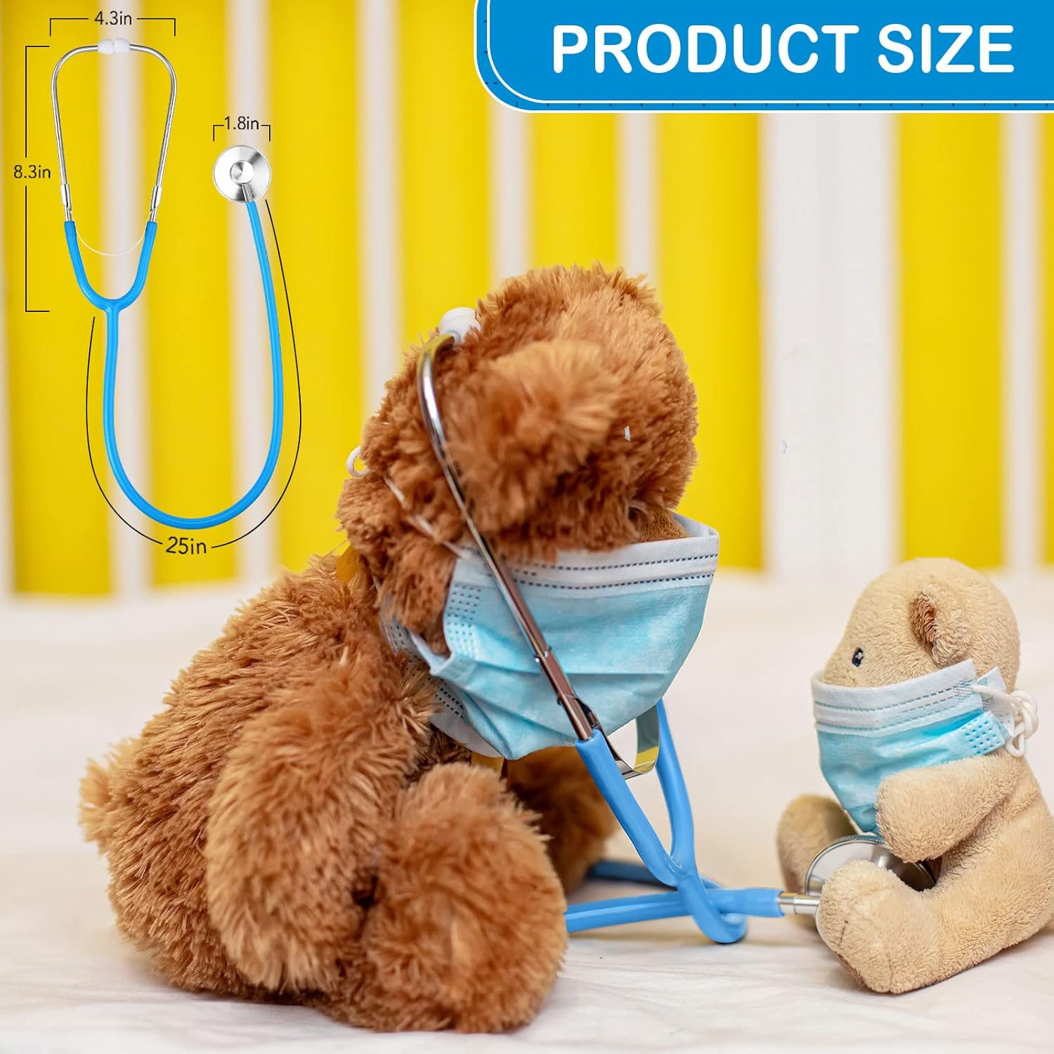 2 piezas de juguete de estetoscopio para niños, estetoscopio de trabajo de enfermería para niños, juego de rol, lindo doctor accesorios de juego de