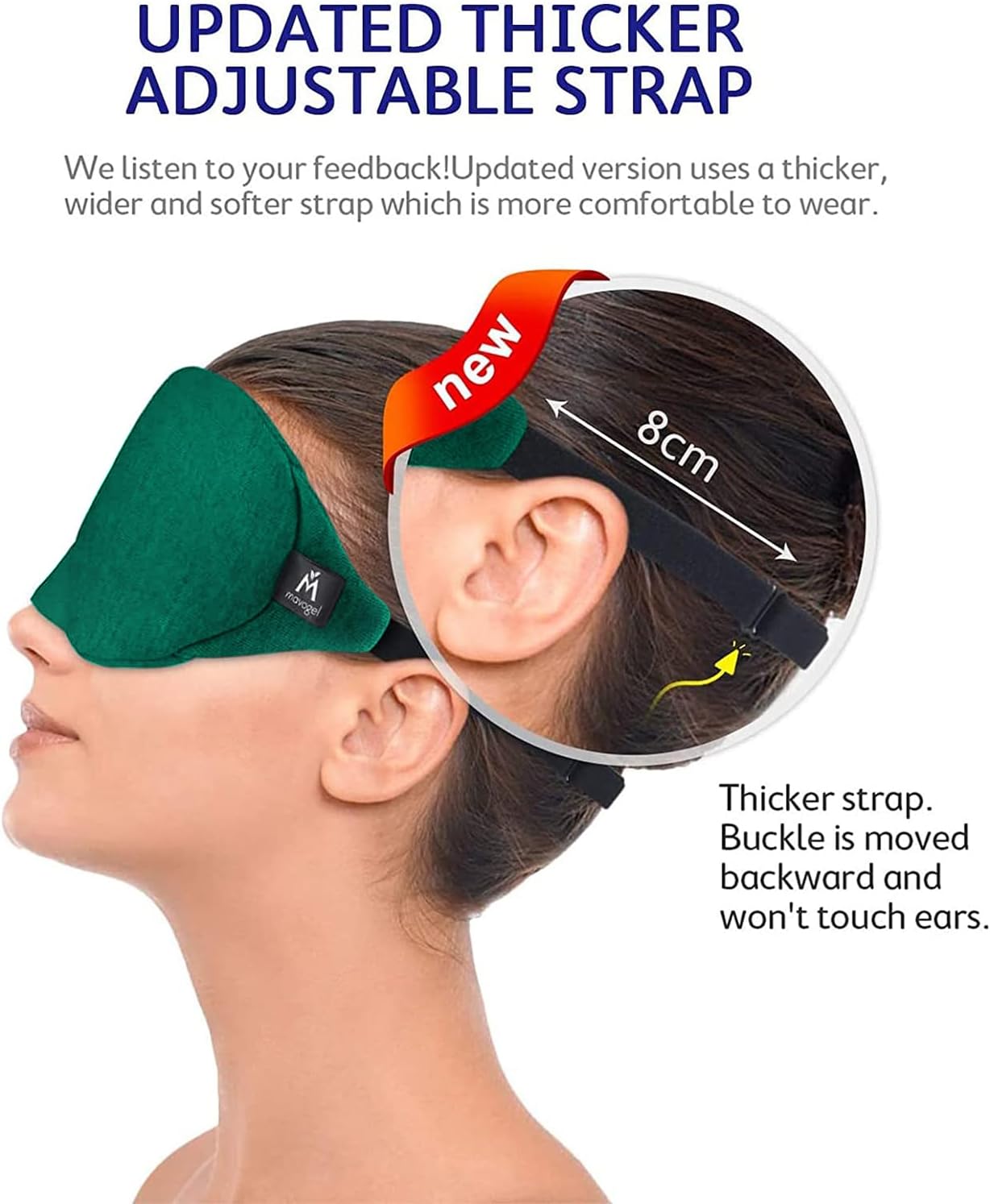 Mavogel Antifaz de algodón para dormir, transpirable, con bloqueo de luz, suave y cómoda para hombres y mujeres, cubierta de ojos para