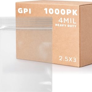 2.5 x 3 pulgadas, bolsas transparentes con cierre de cremallera de 4 mil, caja de 1,000 – Marca GPI 2.5 x 3 pulgadas, bolsas transparentes con cierre de cremallera de 4 mil, caja de 1,000 – Marca GPI