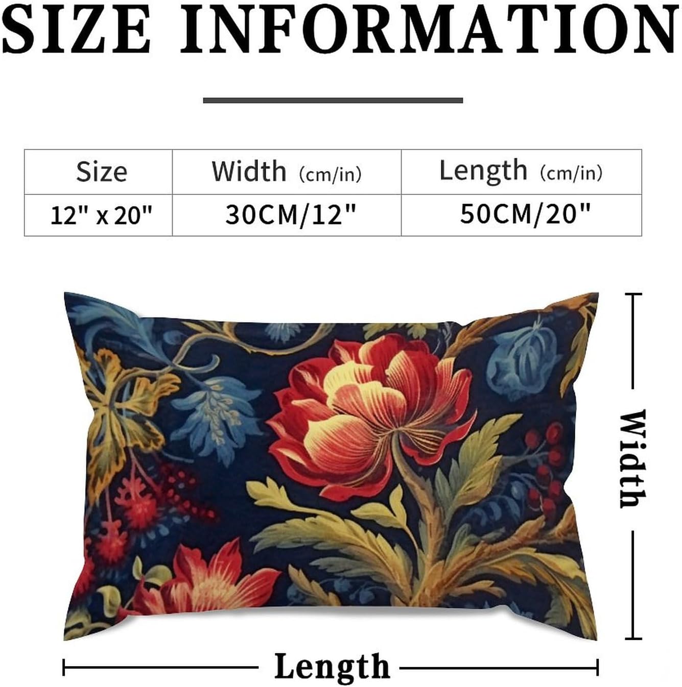 ArogGeld Fundas de cojín lumbares estilo chinoiserie, almohadas florales azul marino y rojo, botánico, borgoña, dorado, verde oliva, para