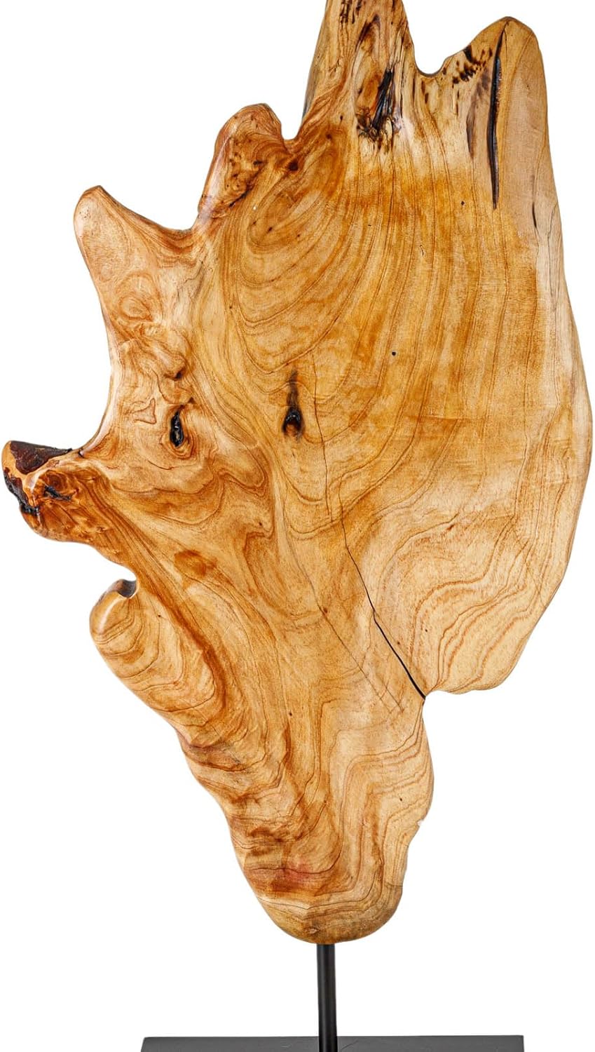THY COLLECTIBLES Escultura irregular de madera de raíz tallada a mano, escultura abstracta de pie para decoración del hogar, estatua de mesa con