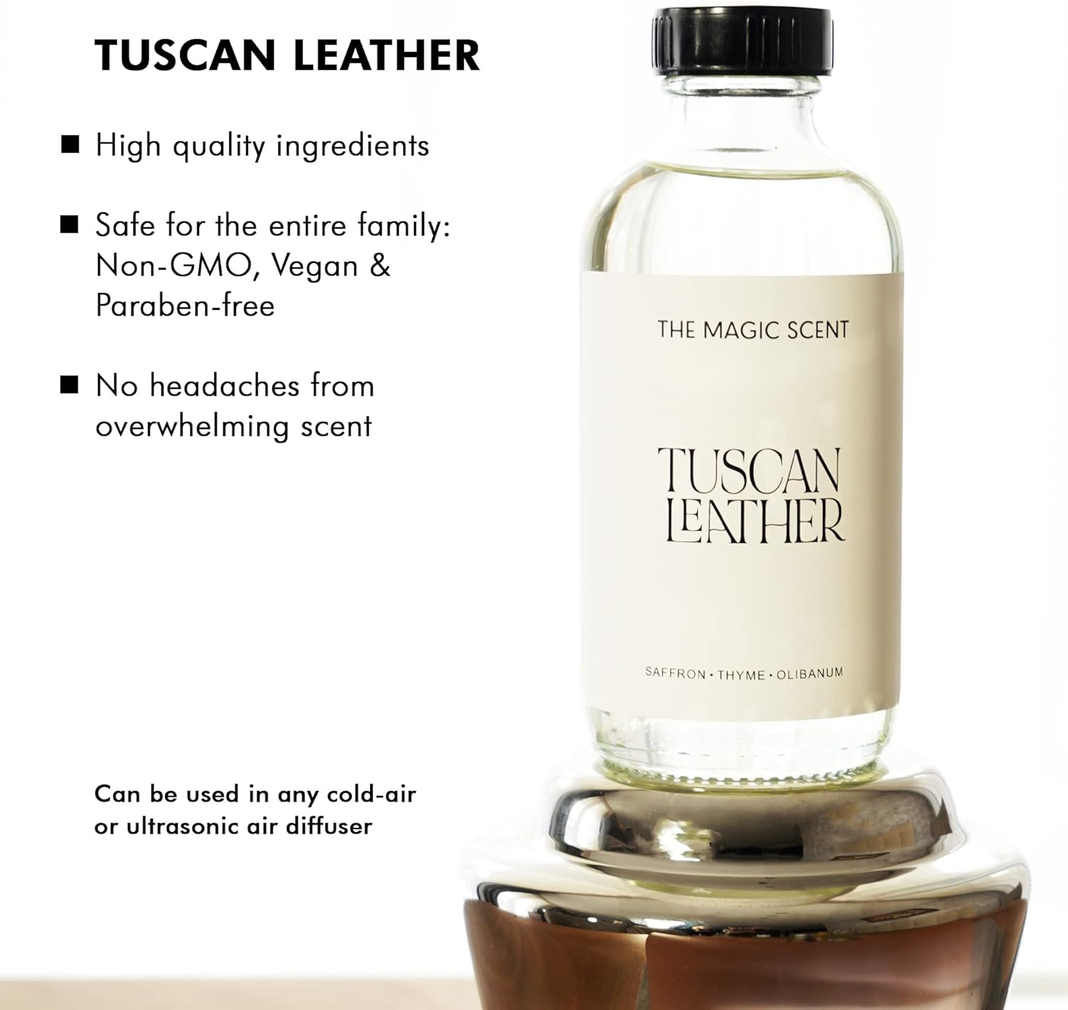 Aceites para difusor de cuero toscano, HVAC, aire frío y difusor ultrasónico inspirado en Tom Ford, aceites esenciales para difusores de