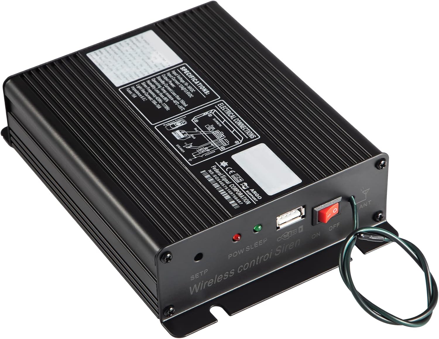 VEVOR Sistema PA de sirena de policía, amplificador DC12V 200W sirena de policía con altavoz compacto, bocina de sirena de policía de 18 tonos,