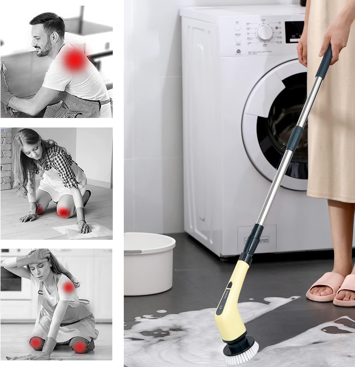 Cepillo de limpieza multiusos de 7 cabezas con batería de larga duración