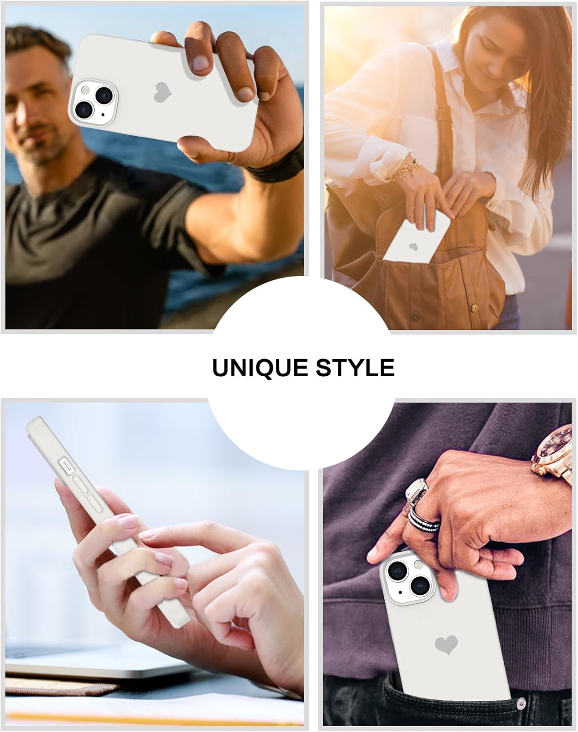 BENTOBEN Funda compatible con iPhone 15 Pro, ajuste delgado, bonito diseño de corazón, silicona suave, goma de gel, a prueba de golpes, forro de