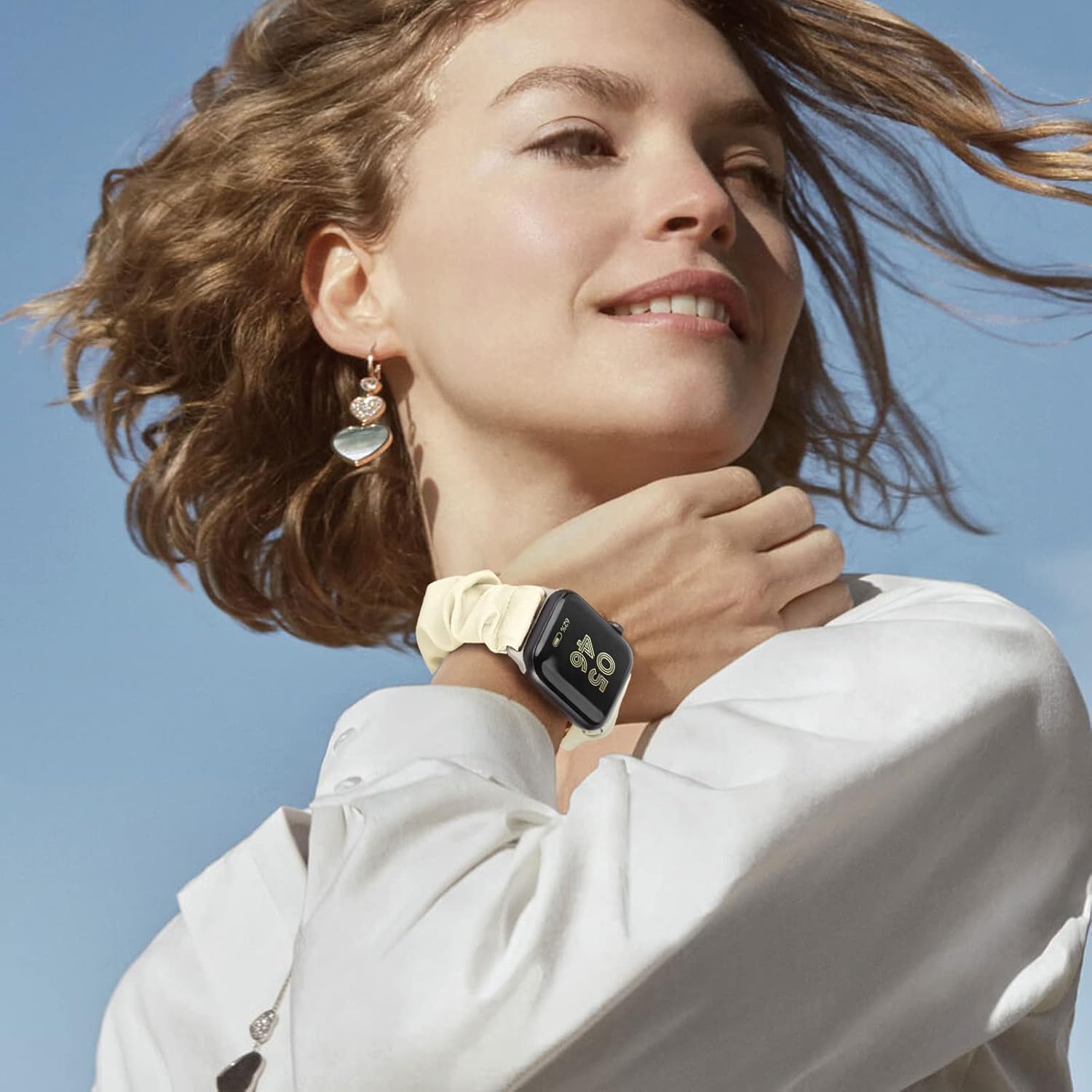 Paquete de 4 bandas elásticas compatibles con Apple Watch de 1.496 pulgadas, 1.575 pulgadas, 1.614 pulgadas, 1.654 pulgadas, 1.732 pulgadas, 1.772
