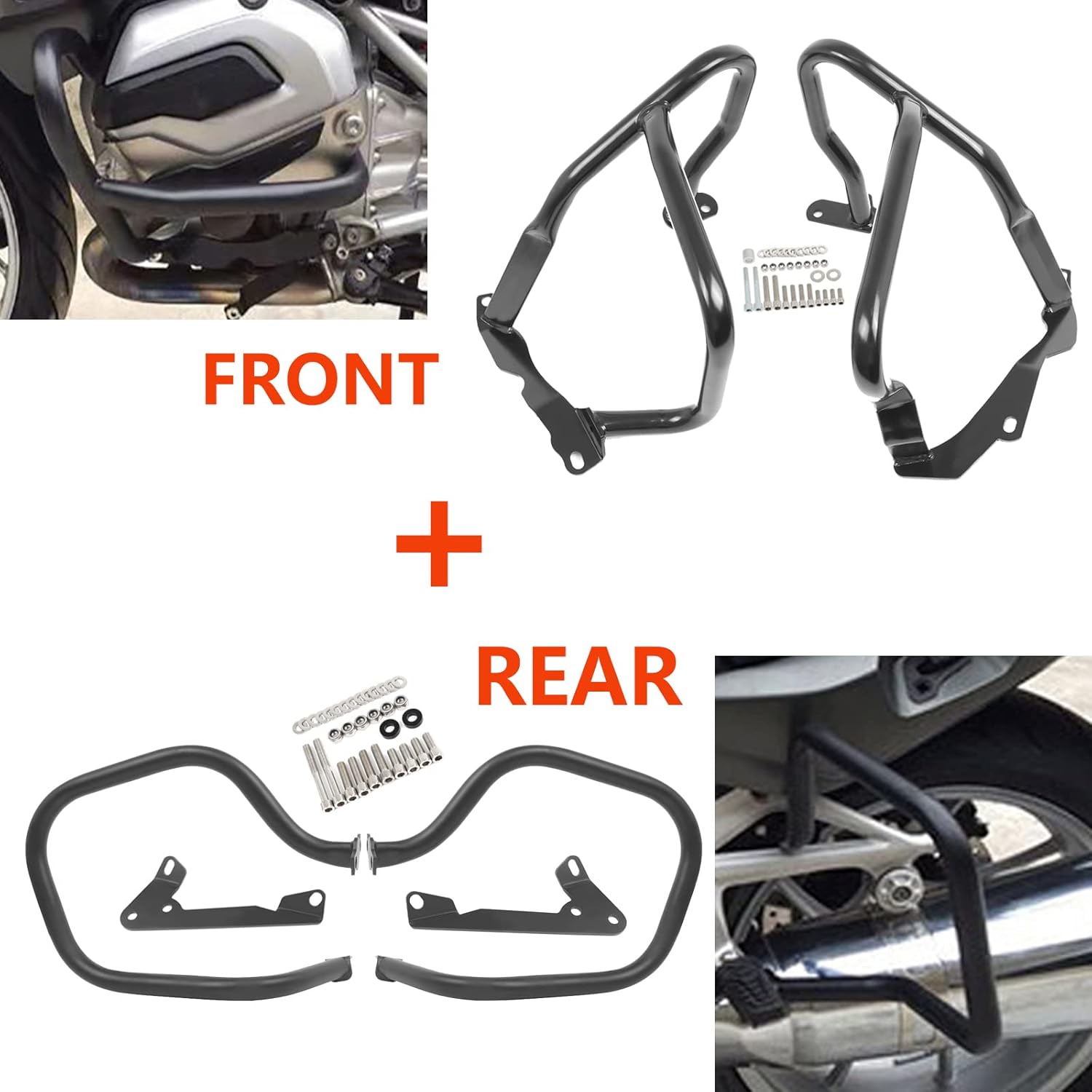 Worldmotop – Protector de motor para alforjas BMW R1200RT R1200 RT 2014 2015 2016 2017 2018 (negro trasero)