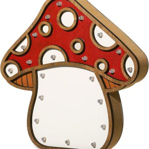 Hoteam Lámpara de noche de hongos vintage de madera para dormitorios, lámpara estética rústica, luz LED de hongos para guardería, dormitorio, Hoteam Lámpara de noche de hongos vintage de madera para dormitorios, lámpara estética rústica, luz LED de hongos para guardería, dormitorio,