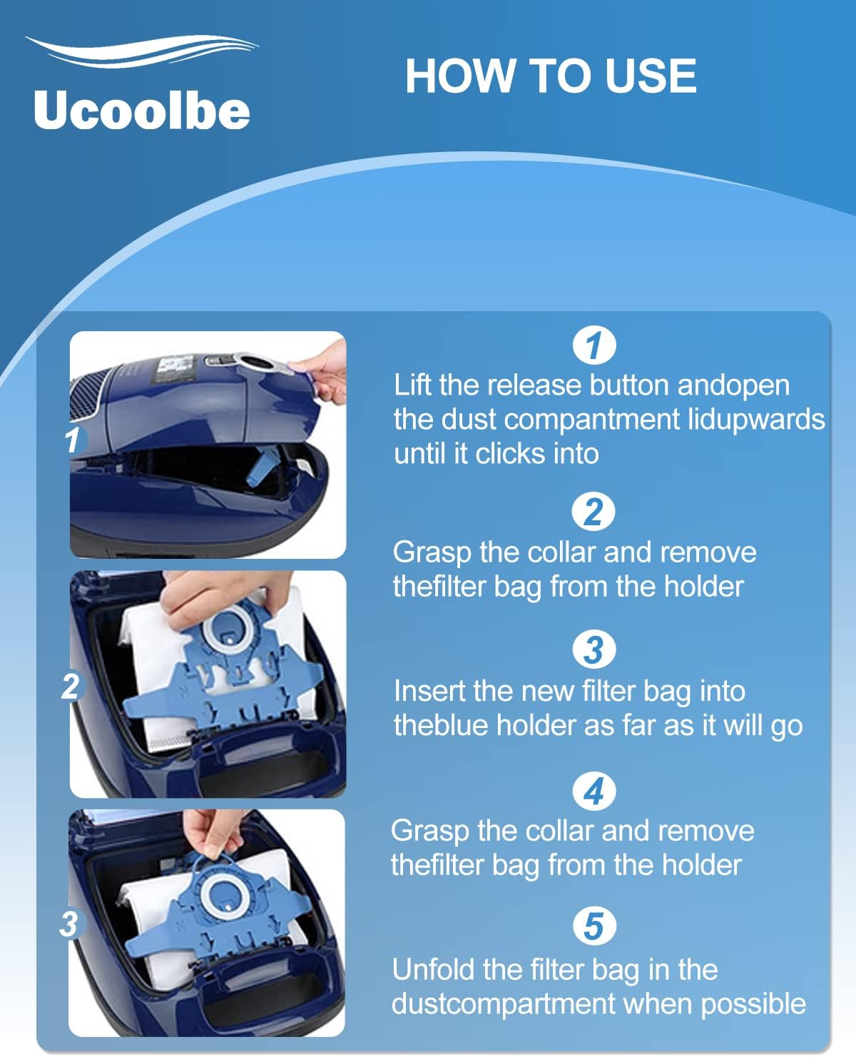 Paquete de 20 bolsas de repuesto 3D GN Airclean para aspiradora Miele Classic C1, C1 completa, C2 completa, C3, S227 S240, S270, S400, S2, S5, S8,