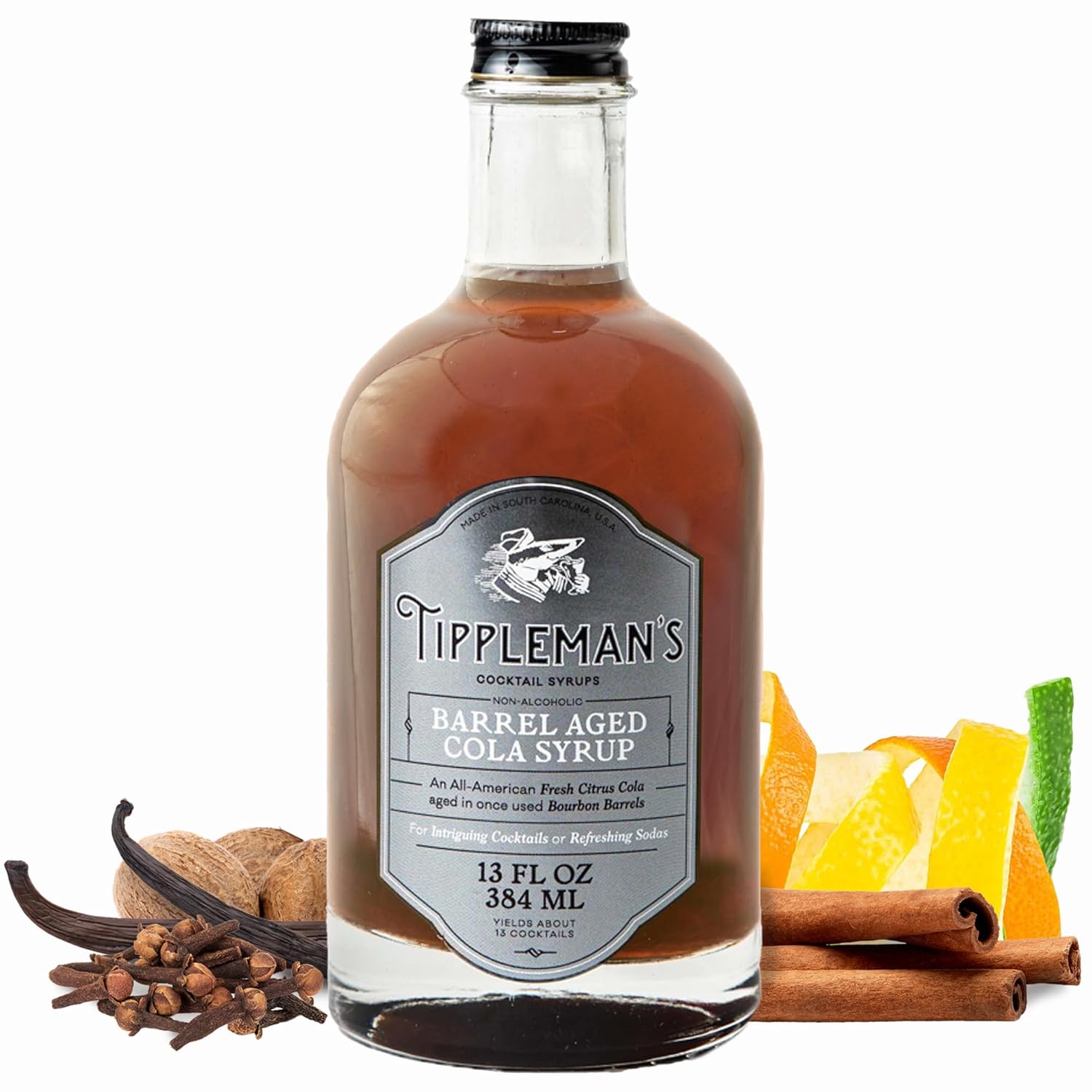 Tippleman’s Jarabe de cola envejecido en barril, jarabe de cola complejo natural para cócteles, refrescos clásicos, flotadores de helado, cóctel