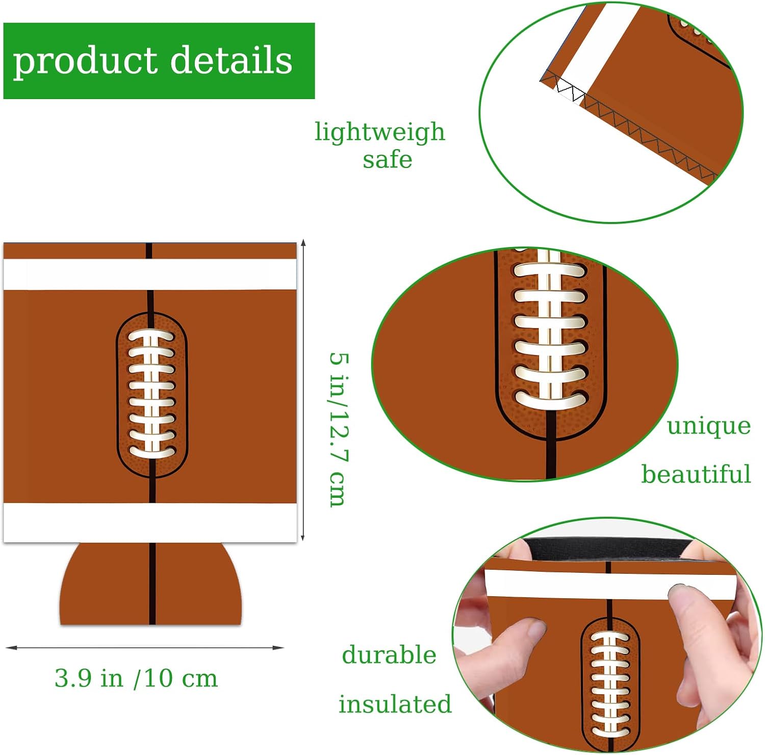 12 fundas para latas de fútbol, de neopreno, refrescos, de neopreno, termoenfriadores para amantes del deporte, fundas de bebidas, suministros de