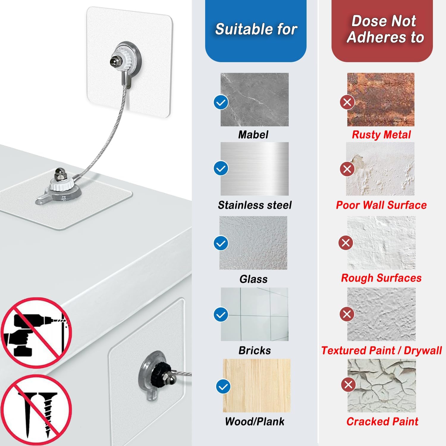 Anclajes para muebles a prueba de bebés (16 piezas) correas de seguridad adhesivas para TV, correas de pared para muebles mejoradas sin taladro,