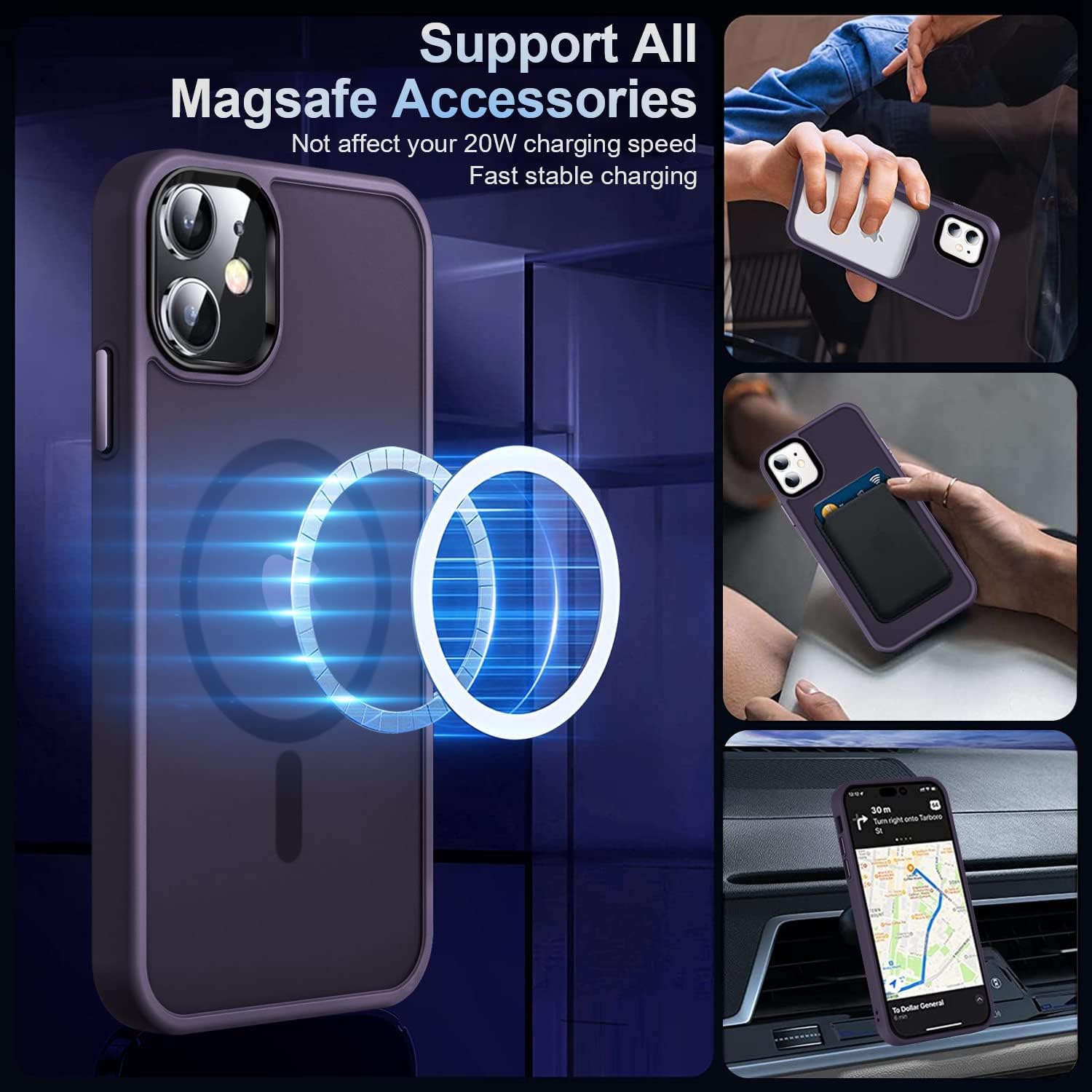 MOCCA Funda magnética fuerte para iPhone 12iPhone 12 Pro, compatible con Magsafe protección contra caídas de grado Mil Funda protectora delgada a