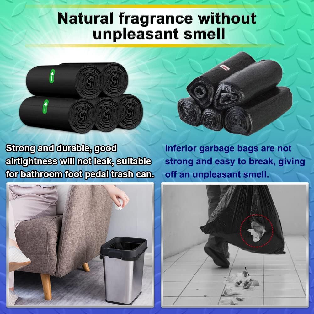 Bolsas de basura pequeñas de 5 litros, 100 unidades, color blanco, transparente, de 3 a 5 litros, para oficina, cubo de pedal de baño, cubo de