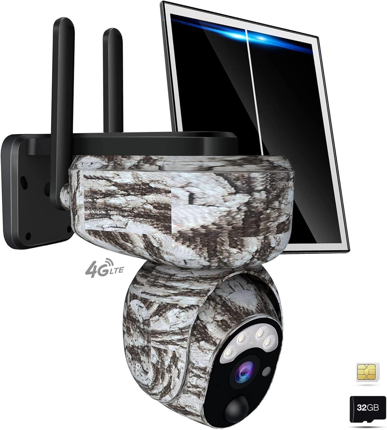 Vyze-Link Cámara de rastreo celular 4G LTE, cámaras solares inalámbricas para exteriores con tarjeta SIM, visión nocturna colorida, activada por