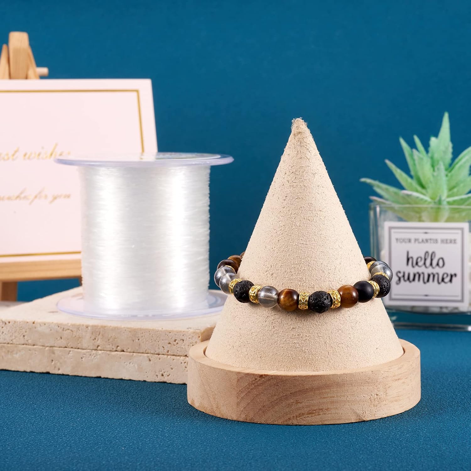 Pandahall – Hilo elástico transparente (524.9 ftrollo, 0.024 in, para joyería, para hacer pulseras, collares y pulseras)