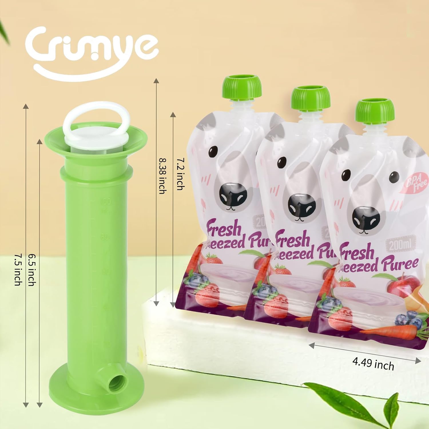 Nuevo fabricante de bolsas de alimentos para bebés, bolsas reutilizables con cremallera para niños pequeños, sin BPA, puré de frutas recargable,