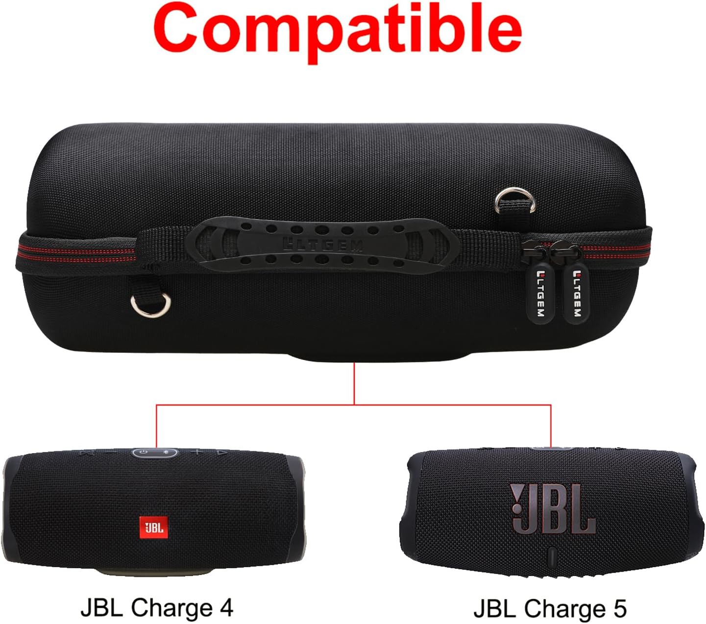 LTGEM Funda para JBL Charge 4JBL Charge 5 Funda de transporte para altavoces, bolsa protectora de viaje para almacenamiento duro, se adapta al