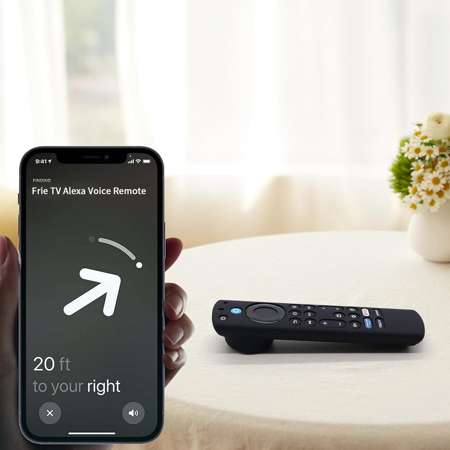 Funda para Toshiba Remote Airtag Glow para Insignia TV NS-RCFNA-21 CT-RC1US-21 CT-95018 Alexa Voice Remote Control con Holde para Adhesivo de