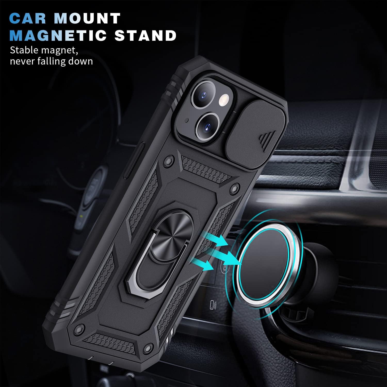 DAWEIXEAU Funda para iPhone 13 Mini, a prueba de golpes, resistente a los impactos con lente deslizante Funda protectora para iPhone 13 Mini (5.4