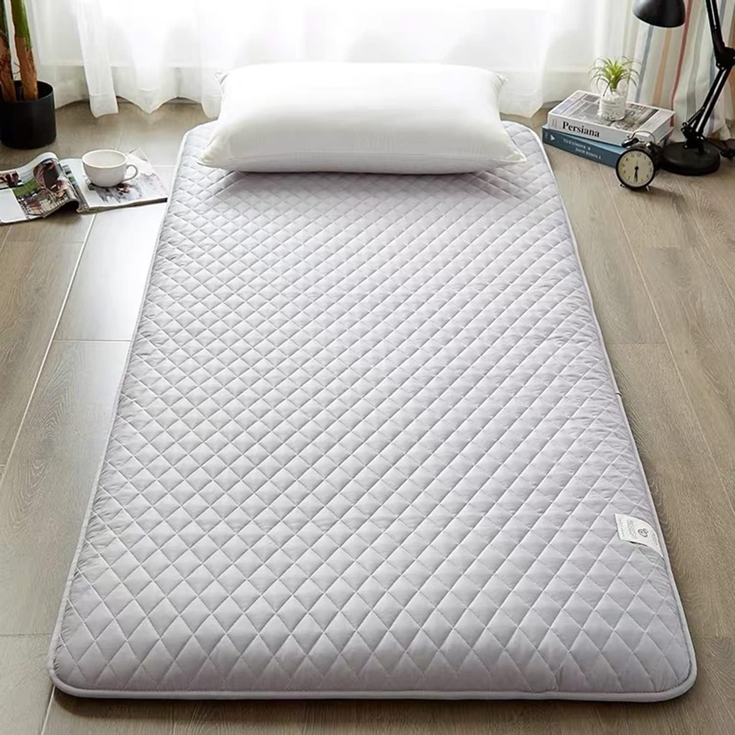 OMKUOSYA Almohadilla de colchón de algodón para piso, tapete plegable de tatami, colchón de futón portátil, colchón de suelo japonés con parte