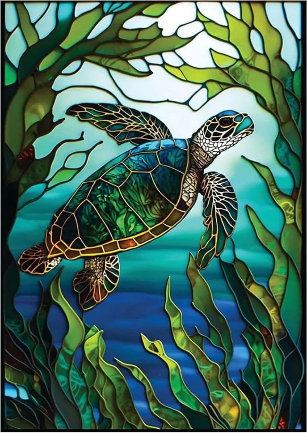 KTHOFCY Kits de pintura de diamantes 5D para adultos y niños, diseño de tortuga marina, taladro completo, bordado de punto de cruz, pinturas de