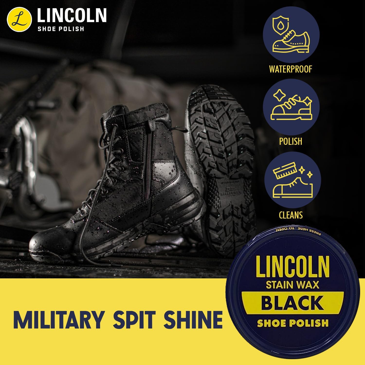 Lincoln Cera para pulir zapatos – 2-18 oz  Fabricado en Estados Unidos desde 1925