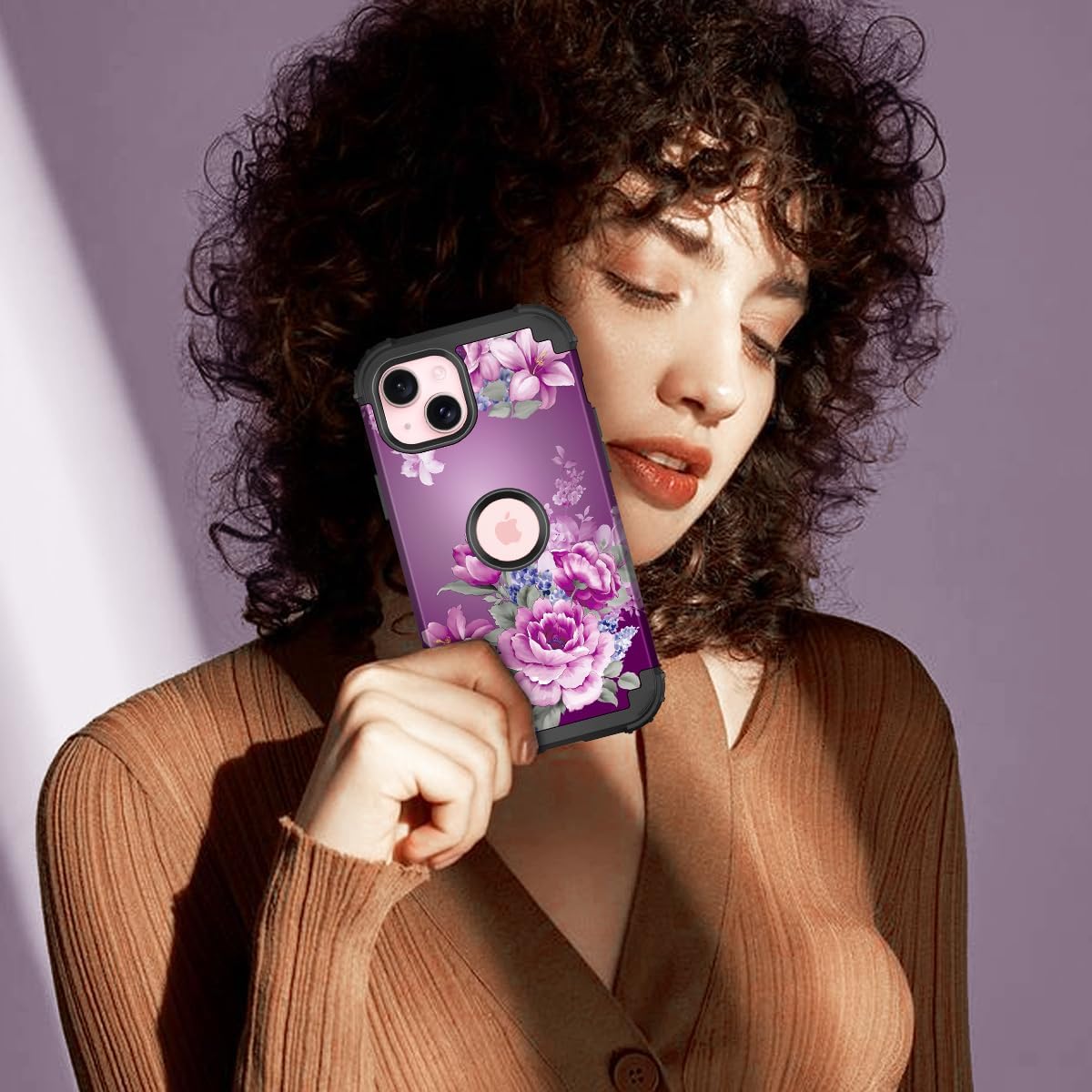 LONTECT Funda para iPhone 15 de tres capas, a prueba de golpes, resistente, de policarbonato duro, resistente, funda protectora de alto impacto,
