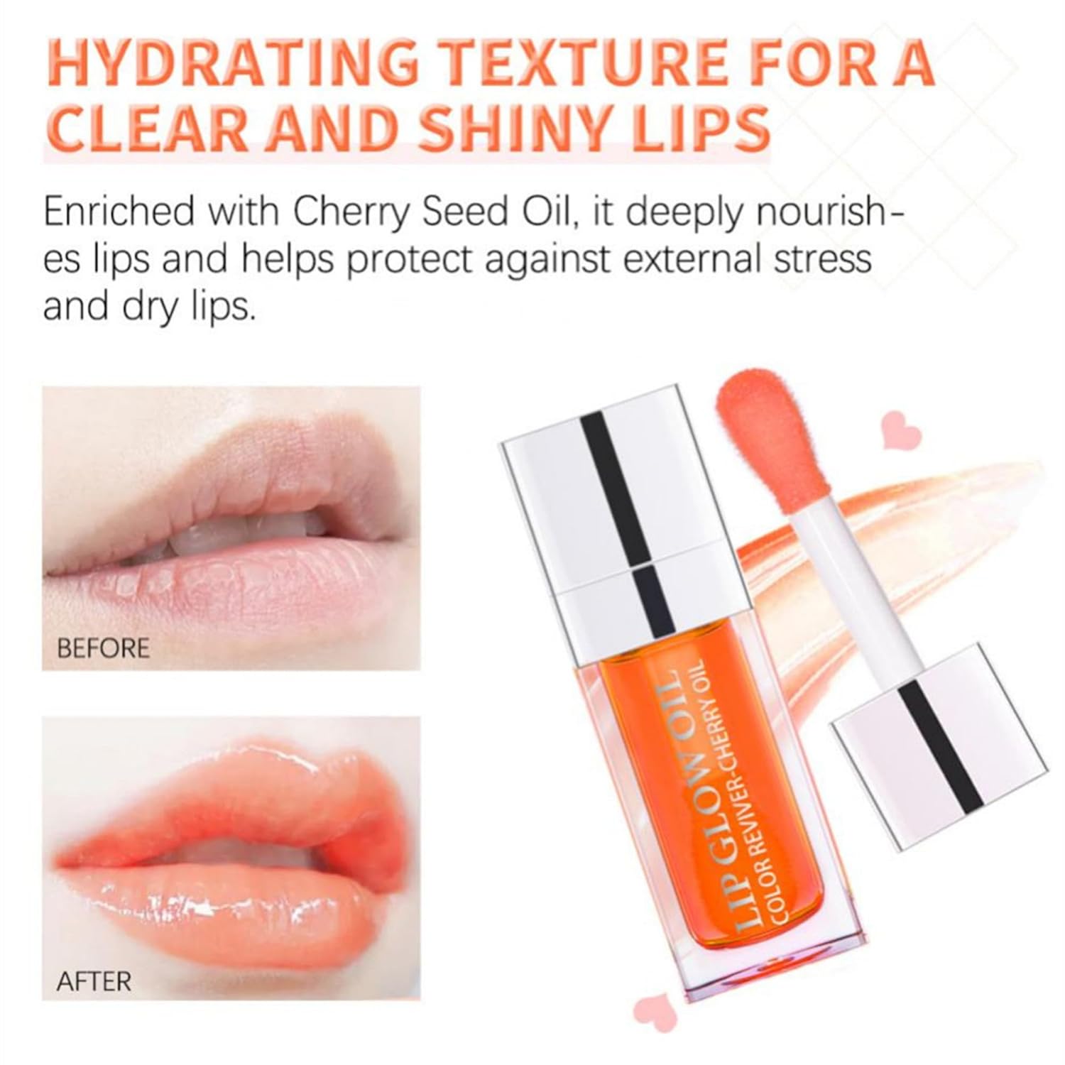 MAEPEOR Aceite hidratante para labios, 10 colores, brillo de labios hidratante, no pegajoso, transparente, de larga duración, bálsamo labial tintado
