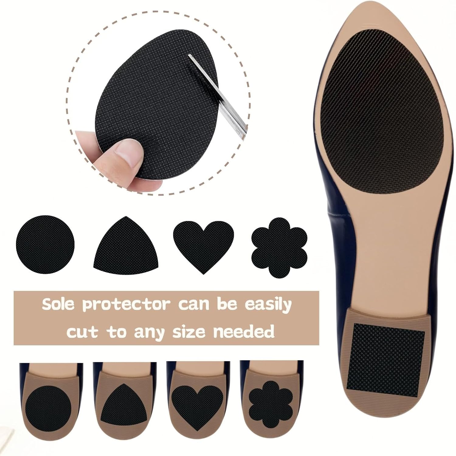 Almohadillas antideslizantes para zapatos, protectores de suela de zapatos para la parte inferior de los zapatos, 6 suelas antideslizantes para