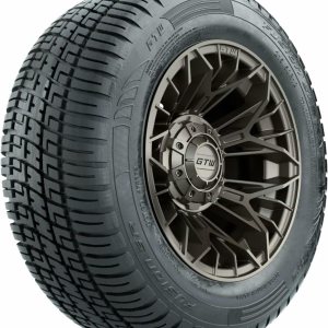 GTW Juego de ruedas y neumáticos para carrito de golf de 12 pulgadas  GTW Stellar ruedas de bronce mate en 21550-12 (20.5″) Fusion SR neumáticos GTW Juego de ruedas y neumáticos para carrito de golf de 12 pulgadas  GTW Stellar ruedas de bronce mate en 21550-12 (20.5″) Fusion SR neumáticos