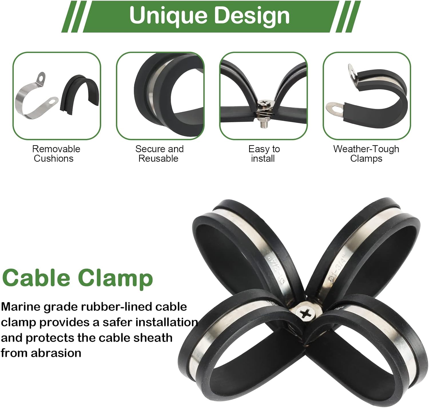 El kit surtido de 330 abrazaderas de cable incluye abrazadera de cable de 10 tamaños, abrazaderas de manguera de acero inoxidable 304 para