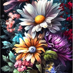 RICUVED Pintura artística de diamantes de flores, kits de pintura de diamantes coloridos para adultos, arte de gemas de diamantes 5D, taladro RICUVED Pintura artística de diamantes de flores, kits de pintura de diamantes coloridos para adultos, arte de gemas de diamantes 5D, taladro