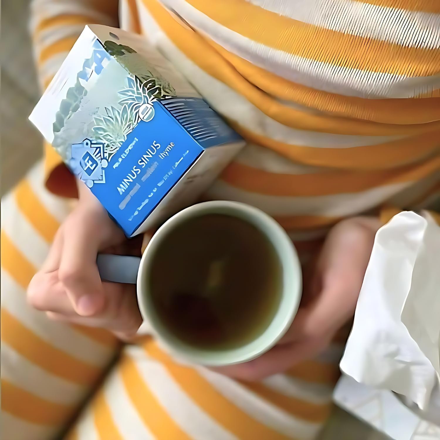 Four Elements 4E Minus Sinus Tea – Té de hierbas orgánicas, mezclado deliciosamente con menta verde, gordolobo y tomillo -16 bolsitas de té, 1.2 oz