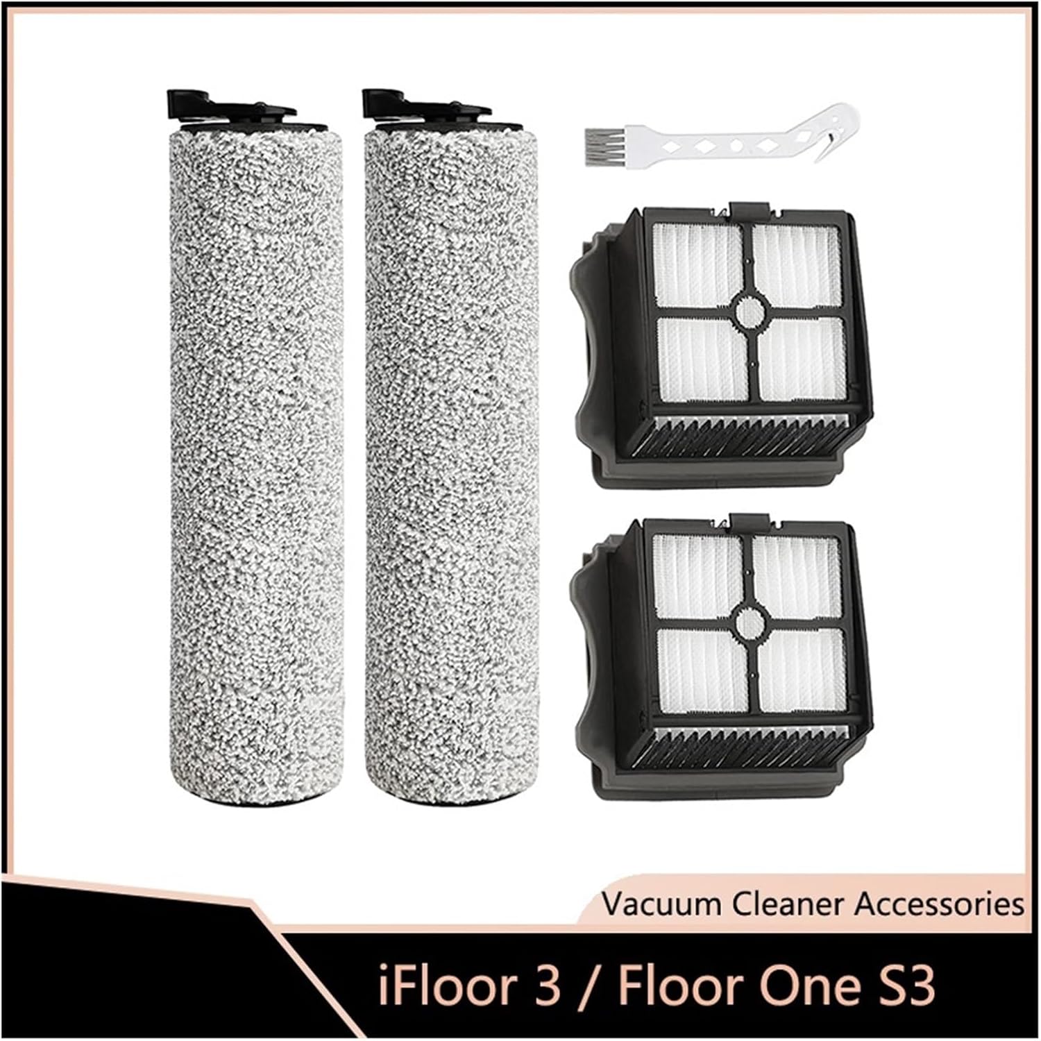 Kit de filtros HEPA de cepillo de rodillo suave, piezas de repuesto. Compatible con TINECO IFloor 3 Floor One S3 Wireless Wet Dry Floor Lavadora de